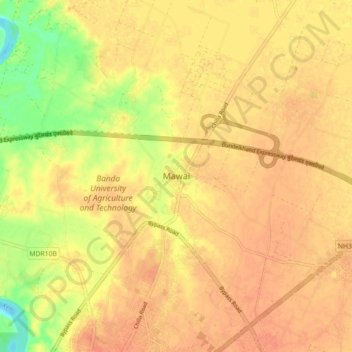 Mawai地形图、海拔、地势