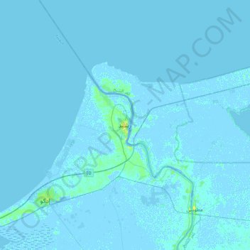 罗塞塔地形图、海拔、地势
