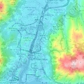 良田村地形图、海拔、地势