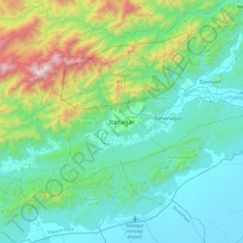 巴查地形图、海拔、地势