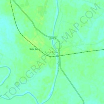 Uska Bazar地形图、海拔、地势