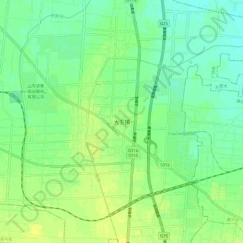 大王镇地形图、海拔、地势