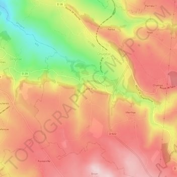 Custrac地形图、海拔、地势