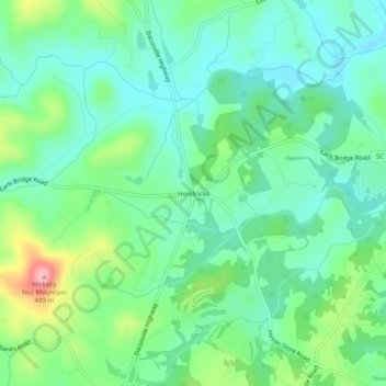 Hendricks地形图、海拔、地势