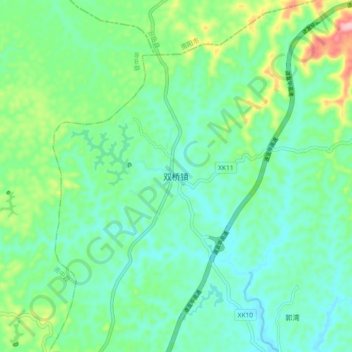 双桥镇地形图、海拔、地势