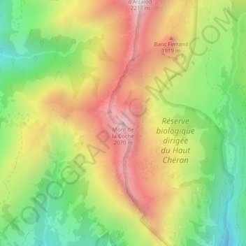 Mont de la Coche地形图、海拔、地势