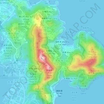 兩塊田地形图、海拔、地势