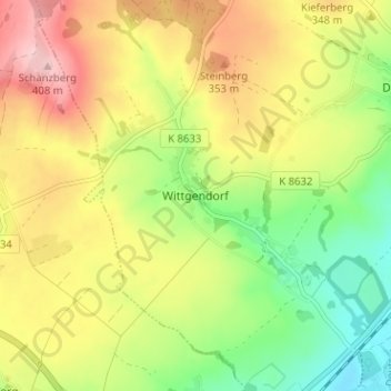 Wittgendorf地形图、海拔、地势