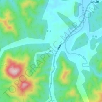 梅方地形图、海拔、地势