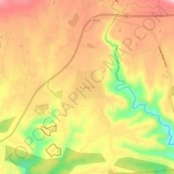 Kurland地形图、海拔、地势