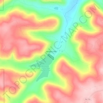 Hazelton Mills地形图、海拔、地势