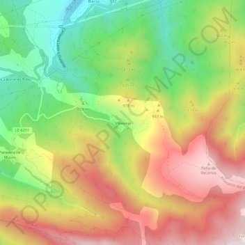 Villavieja地形图、海拔、地势