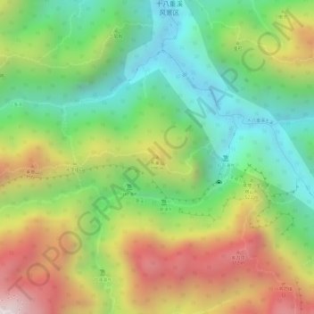 燕巢山地形图、海拔、地势
