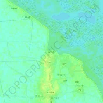 昌北村地形图、海拔、地势