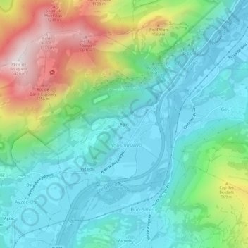 Agos地形图、海拔、地势