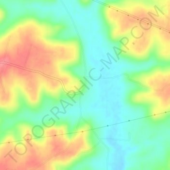 Elmville地形图、海拔、地势