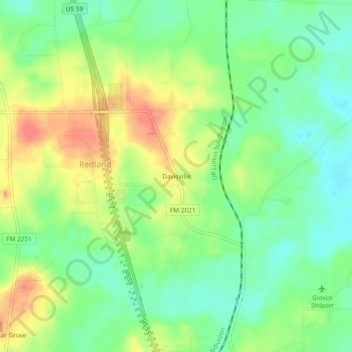 Davisville地形图、海拔、地势