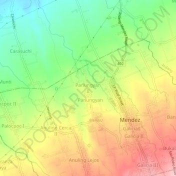 Panungyan II地形图、海拔、地势