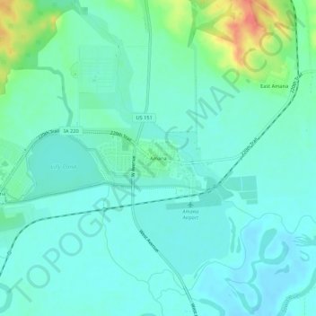 Amana地形图、海拔、地势
