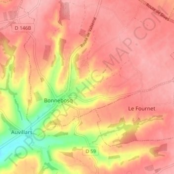 Le Monton地形图、海拔、地势