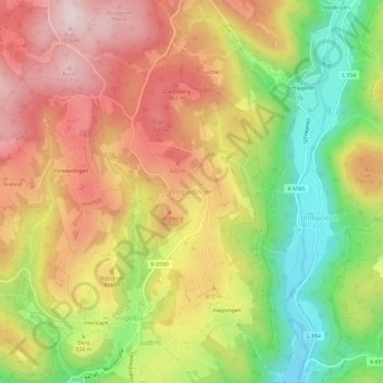 Wolpadingen地形图、海拔、地势