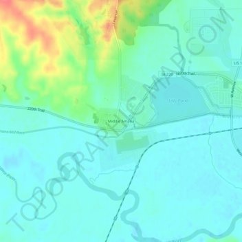 Middle Amana地形图、海拔、地势