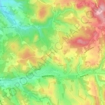 Tauty地形图、海拔、地势