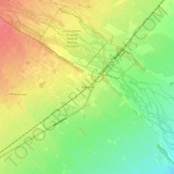 Rakaia地形图、海拔、地势