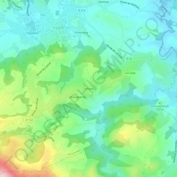 Sohano地形图、海拔、地势