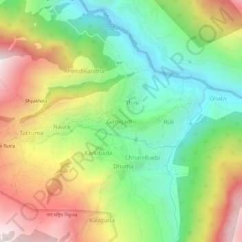 Gamgadhi地形图、海拔、地势