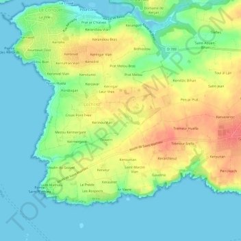 Kerinou地形图、海拔、地势