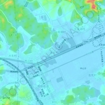 茶东地形图、海拔、地势