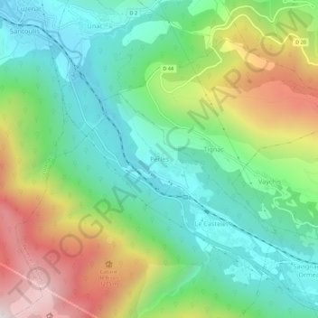 Perles地形图、海拔、地势
