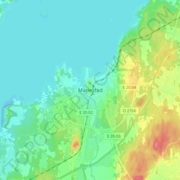Mariestad地形图、海拔、地势