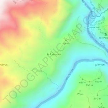 La Esperanza地形图、海拔、地势