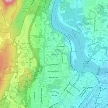 Highlands地形图、海拔、地势