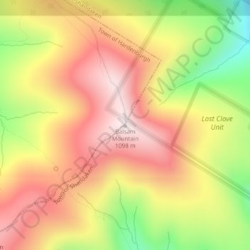 Balsam Mountain地形图、海拔、地势