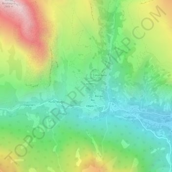Oliva地形图、海拔、地势