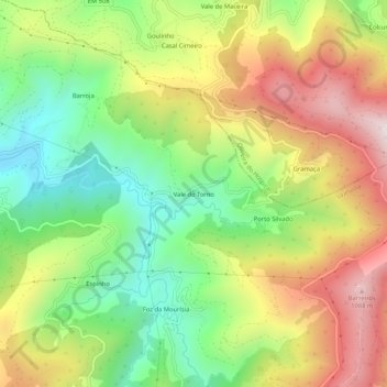 Vale do Torno地形图、海拔、地势