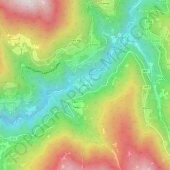 Gresta地形图、海拔、地势