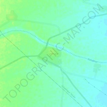 Umrala地形图、海拔、地势