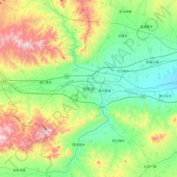 怀安县地形图、海拔、地势