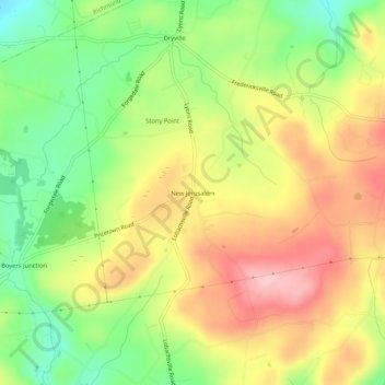 New Jerusalem地形图、海拔、地势