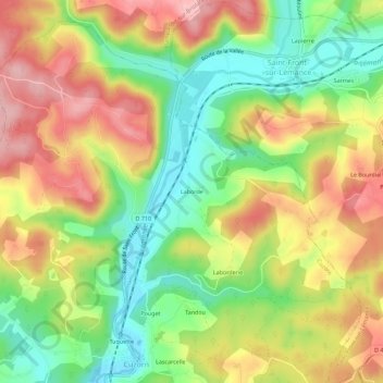 Laborde地形图、海拔、地势