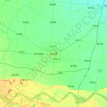 封丘县地形图、海拔、地势