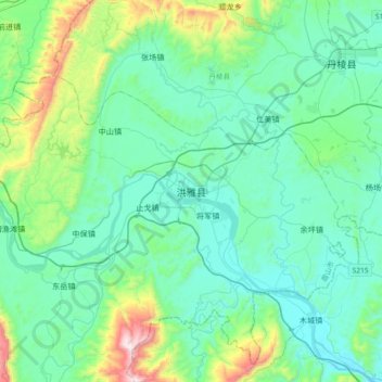 洪雅县地形图、海拔、地势