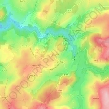 La Rue Perrin地形图、海拔、地势
