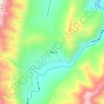 El Playon地形图、海拔、地势