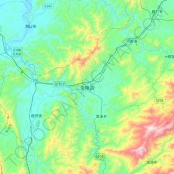 炎陵县地形图、海拔、地势
