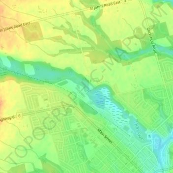 Lynn River Falls地形图、海拔、地势